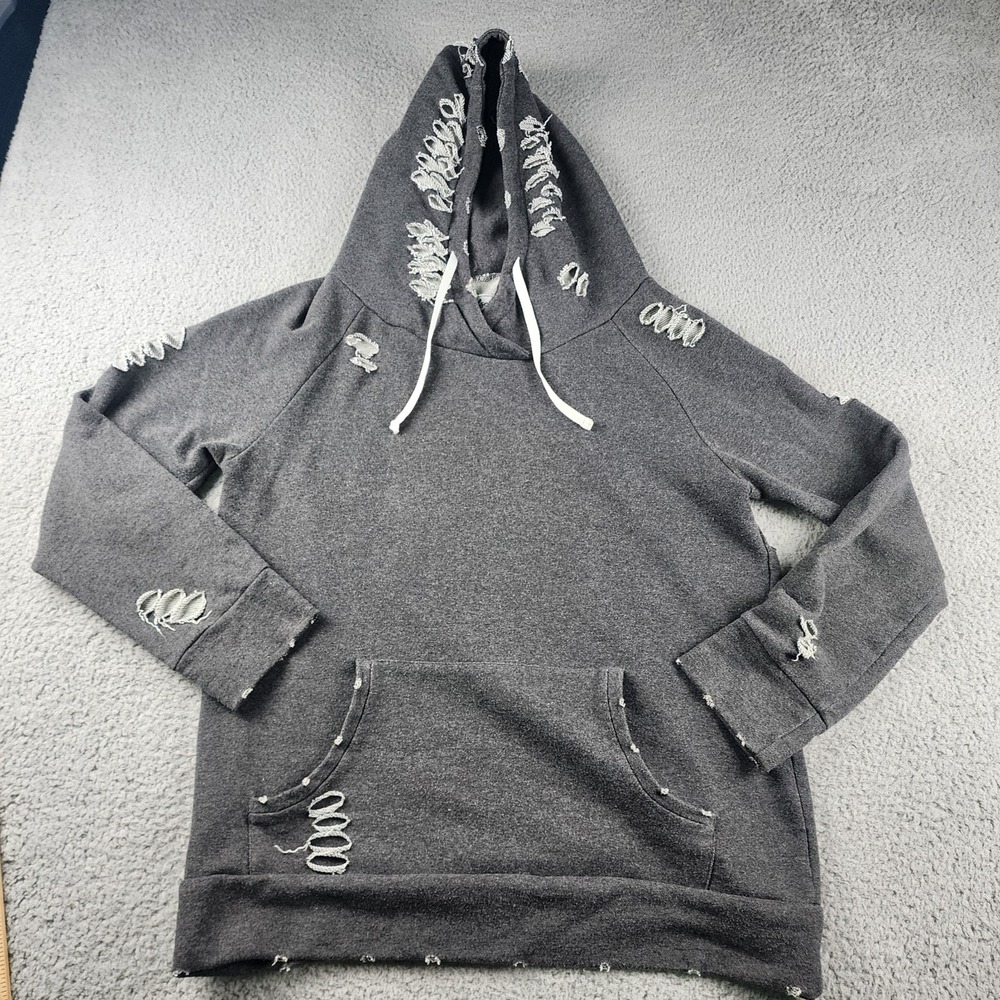 Chelsea DeBoer Sweatshirt Womens Large Gray Grunge Lily Lottie Distressed Street